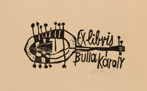 Exlibris by Lenke Diskay from Hungary for Bulla Karoly - Music 