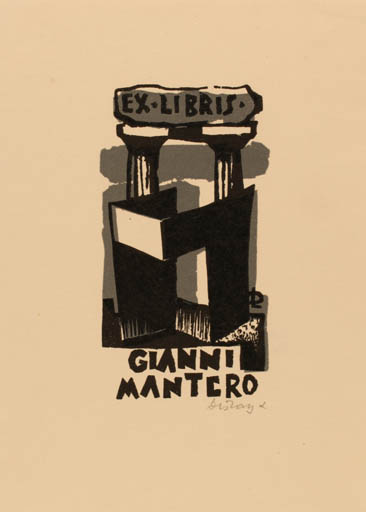 Exlibris by Lenke Diskay from Hungary for Gianni Mantero - 