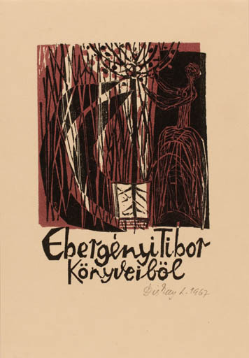 Exlibris by Lenke Diskay from Hungary for Ebergényi Tibor - 