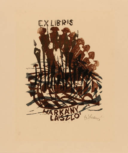 Exlibris by Lenke Diskay from Hungary for Harkany Laszlo - Abstract 