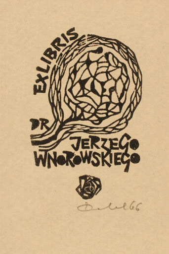 Exlibris by Zbigniew Dolatowski from Poland for Jerz Wnorowski - Abstract 