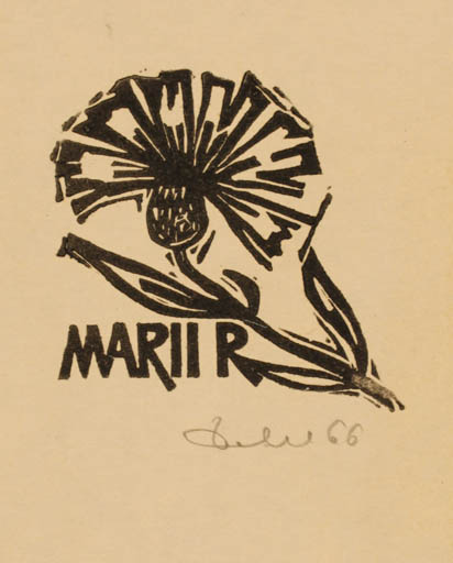 Exlibris by Zbigniew Dolatowski from Poland for Marii R - Flower 