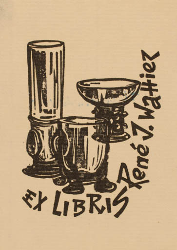 Exlibris by Zbigniew Dolatowski from Poland for René J. Wattiez - Wine 