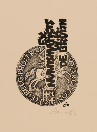 Exlibris by Zbigniew Dolatowski from Poland for W.K. De Bruijn - Knight 