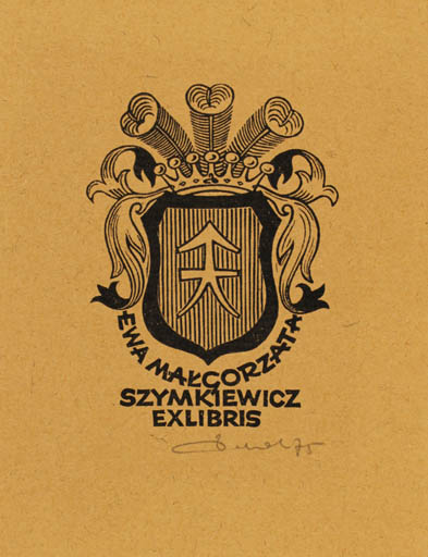 Exlibris by Zbigniew Dolatowski from Poland for Ewa Makgorzata Szymkiewicz - Heraldry 