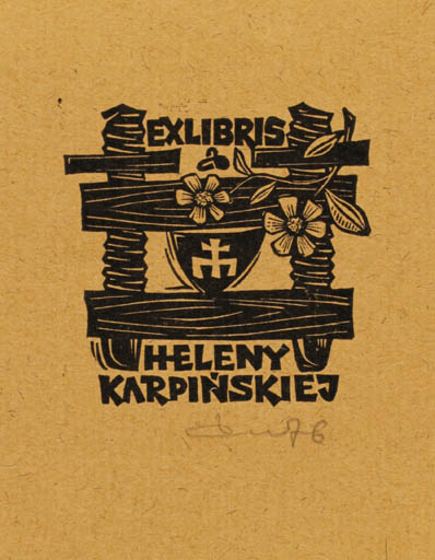 Exlibris by Zbigniew Dolatowski from Poland for Heleny Karpinskiej - 