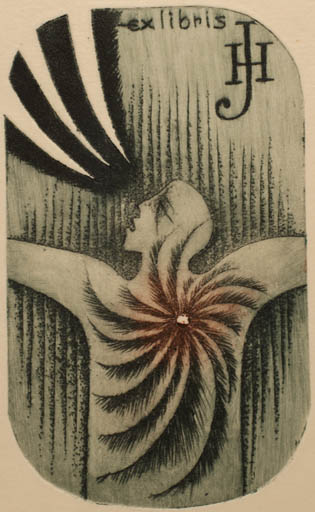 Exlibris by Ladislav Rusek from Czech Republic for ? J. H. - Man 