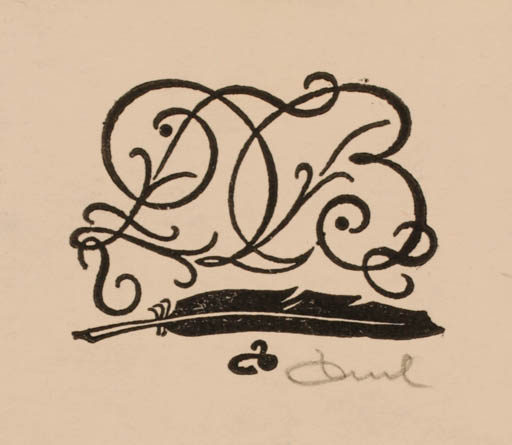 Exlibris by Zbigniew Dolatowski from Poland for Dorthea Bedeer - Monogram 