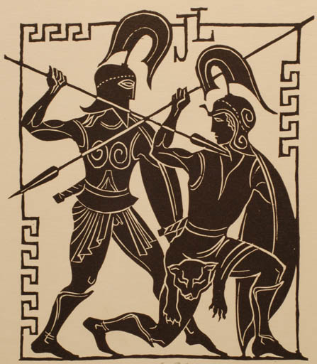 Exlibris by Ladislav Rusek from Czech Republic for ? J. L. - Classical antiquity Military/War 