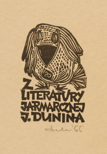 Exlibris by Zbigniew Dolatowski from Poland for J. Dunina - Bird 