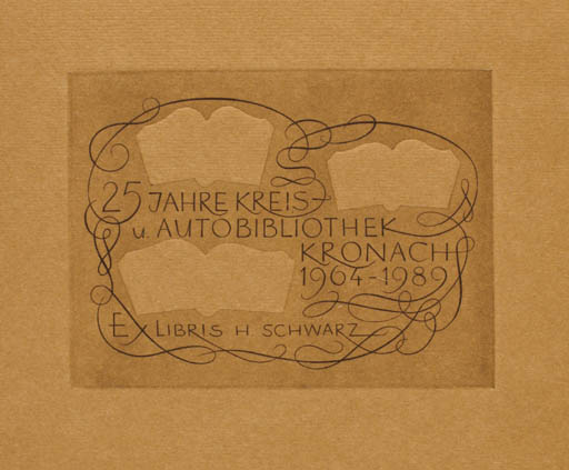 Exlibris by Zbigniew Dolatowski from Poland for Herbert Schwarz - Book 