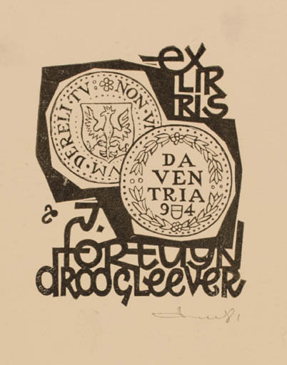 Exlibris by Zbigniew Dolatowski from Poland for J. Fortuyn Droogleever - 