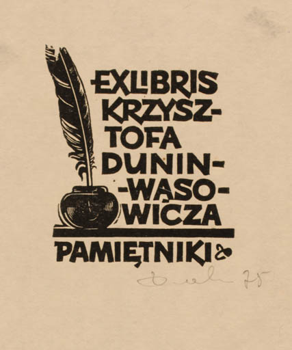 Exlibris by Zbigniew Dolatowski from Poland for Krzysztofa Duninwasowicza - 