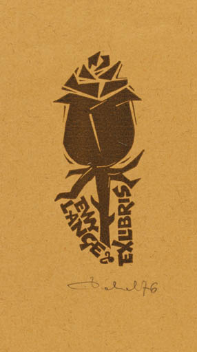 Exlibris by Zbigniew Dolatowski from Poland for Ewy Lange - Flower 