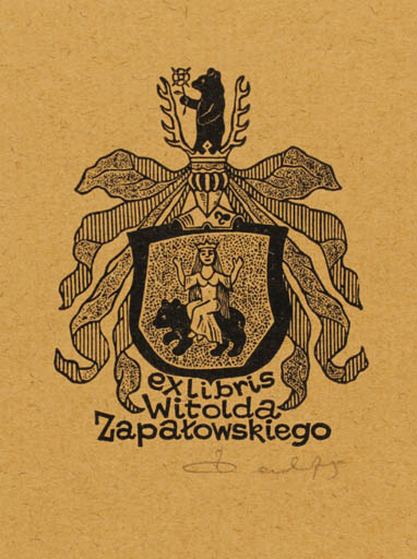 Exlibris by Zbigniew Dolatowski from Poland for Witolda Zapaxowskiego - Heraldry 