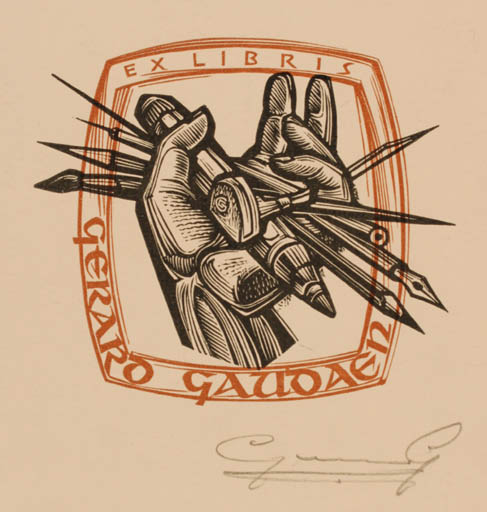 Exlibris by Gerard Gaudaen from Belgium for Geraro Gaudaen - Hand(s) Art 