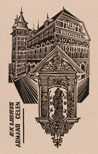 Exlibris by Gerard Gaudaen from Belgium for Armand Celen - Architecture 