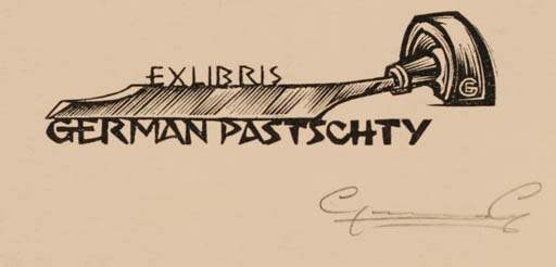 Exlibris by Gerard Gaudaen from Belgium for German Pastschty - 