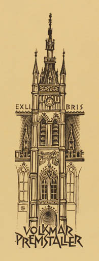 Exlibris by Gerard Gaudaen from Belgium for Volkmar Premstaler - Architecture 