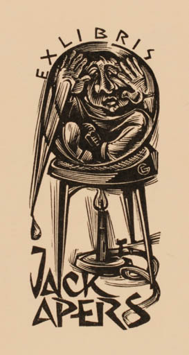 Exlibris by Gerard Gaudaen from Belgium for Jack Apers - 