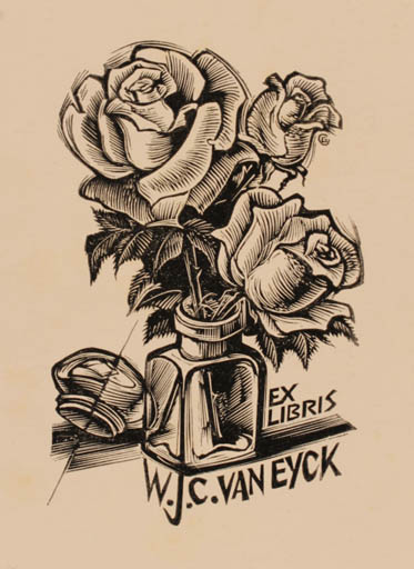 Exlibris by Gerard Gaudaen from Belgium for W. J. C. Van Eyck - Flower 