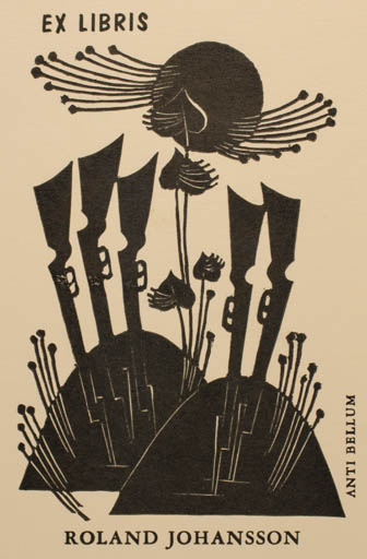 Exlibris by Ladislav Rusek from Czech Republic for Roland Johannson - Military/War Weapon 