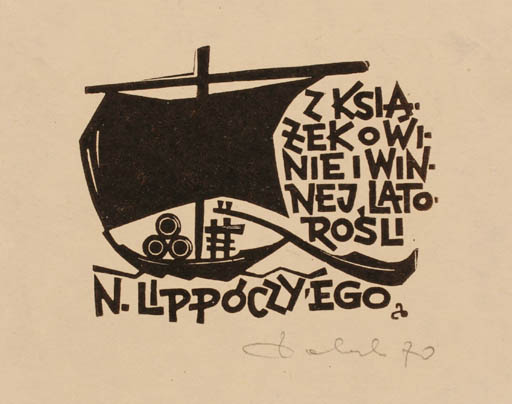 Exlibris by Zbigniew Dolatowski from Poland for Norbert Fering Lippòczy - Ship/Boat 