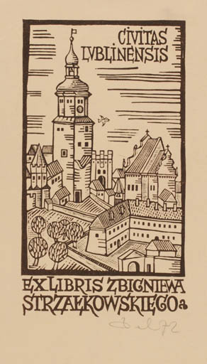 Exlibris by Zbigniew Dolatowski from Poland for Zbigniew Strzakkowski - City 