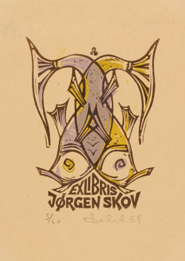 Exlibris by Zbigniew Dolatowski from Poland for Jørgen Skov - Fish 