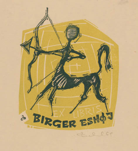 Exlibris by Zbigniew Dolatowski from Poland for Birger Eshøj - Fable Animal 