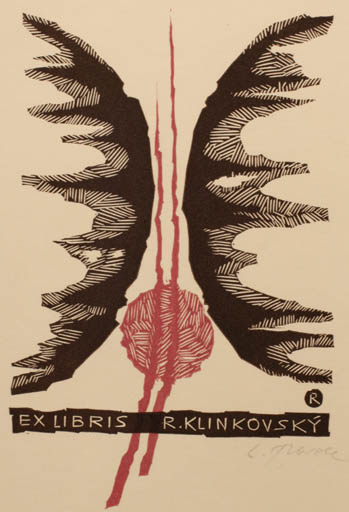 Exlibris by Ladislav Rusek from Czech Republic for Ruda Klinkovsky - Abstract 