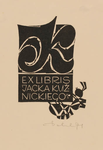 Exlibris by Zbigniew Dolatowski from Poland for Jack Kuznickie - Insect Monogram 