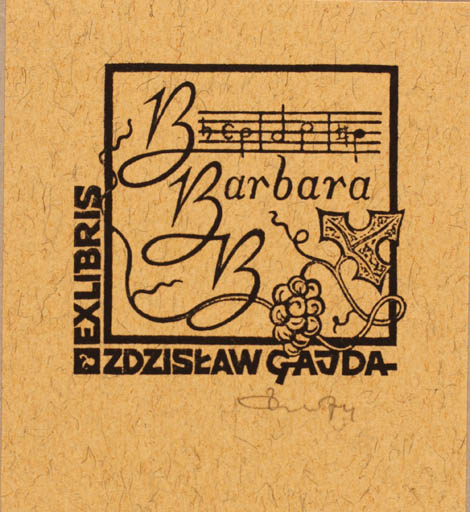 Exlibris by Zbigniew Dolatowski from Poland for Zdzislaw Gajda - 