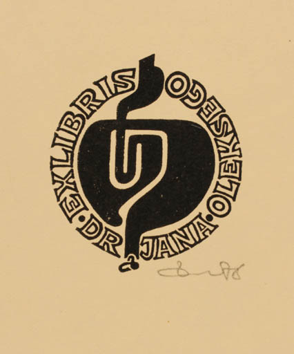 Exlibris by Zbigniew Dolatowski from Poland for Jana Oleks - Abstract 