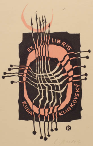 Exlibris by Ladislav Rusek from Czech Republic for Ruda Klinkovsky - Abstract 