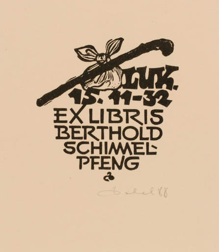 Exlibris by Zbigniew Dolatowski from Poland for Berthold Schimmelpfeng - 