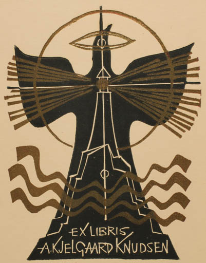 Exlibris by Ladislav Rusek from Czech Republic for A. Kjelgaard Knudsen - Bird 