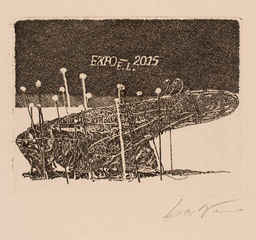 Exlibris by Carlo Barbero from Italy for Milano Exlibris Expo 2015 - Abstract 