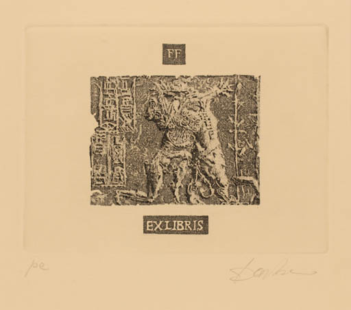 Exlibris by Carlo Barbero from Italy for Franco Fanelli - 