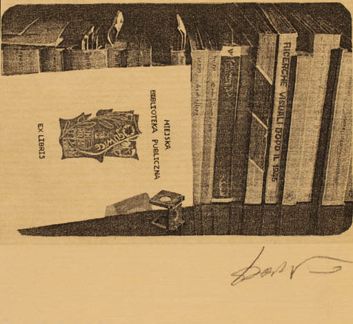 Exlibris by Carlo Barbero from Italy for Biblioteca Gliwice - Book 