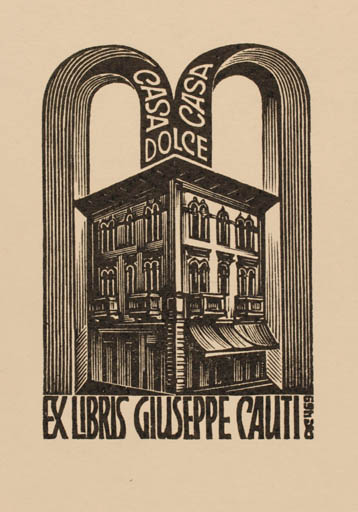 Exlibris by Anatolij Kalaschnikow from Russia for Giuseppe Cauti - Architecture 