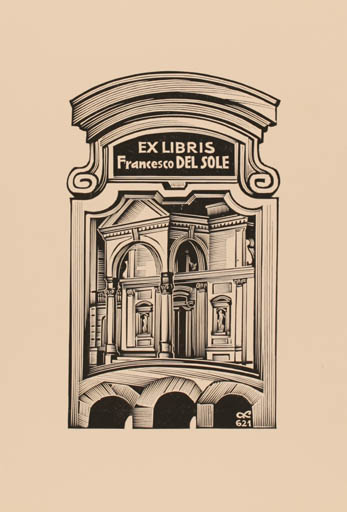 Exlibris by Anatolij Kalaschnikow from Russia for Francesco Del Sole - Architecture 