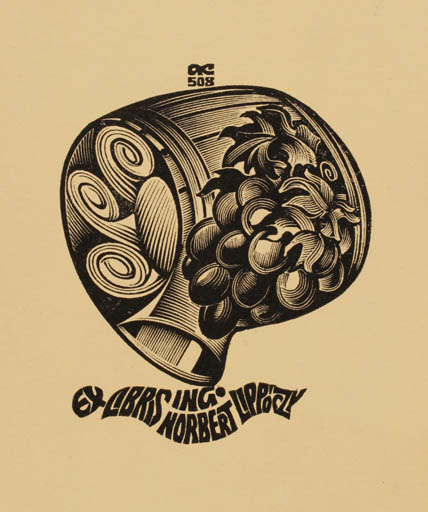 Exlibris by Anatolij Kalaschnikow from Russia for Ing. Nobert Lippóczy - Wine 