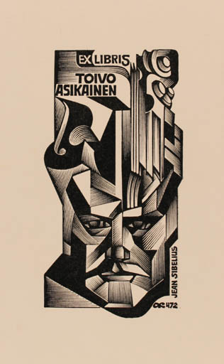 Exlibris by Anatolij Kalaschnikow from Russia for Toivo Asikainen - Abstract 