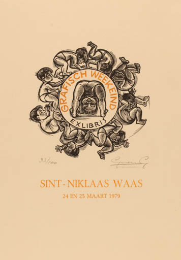 Exlibris by Gerard Gaudaen from Belgium for Niklaas Waas - Child Group 