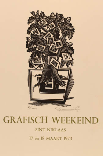 Exlibris by Gerard Gaudaen from Belgium for Niklaas Waas - Tree 