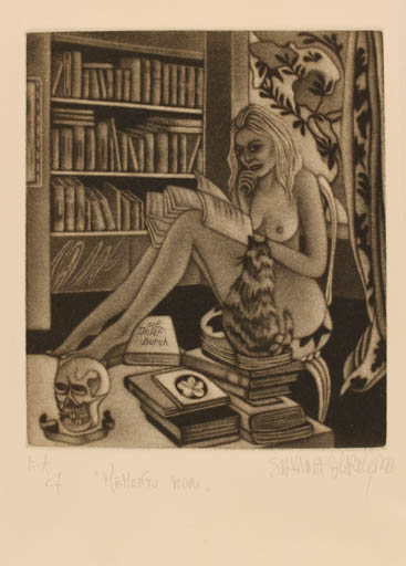 Exlibris by Silvana Martignoni from Italy for Kathy & Josef Burch - Book Woman Nude 