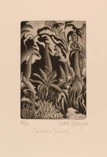 Exlibris by Silvana Martignoni from Italy for C Lorenzi - Flora 