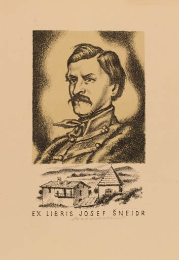 Exlibris by Vojtech Cinybulk from Czech Republic for Josef Sneidr - Portrait 