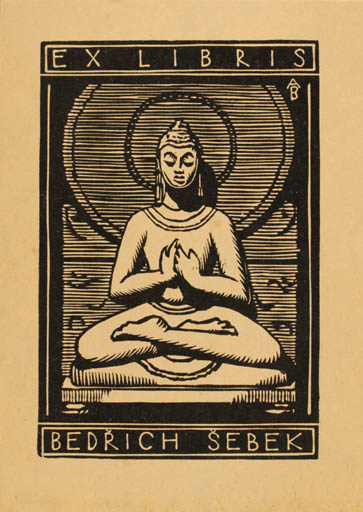 Exlibris by Antonin Burka from Czech Republic for Bedrik Sebek - Oriental Religion 